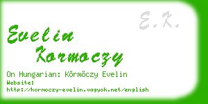 evelin kormoczy business card