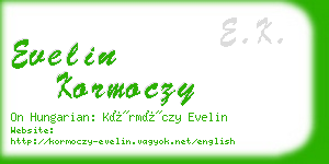 evelin kormoczy business card
